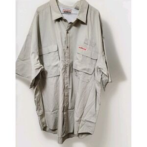 Hook And Tackle Performance Fishing Shirt Button Down 2XL Vented‎ Short Sleeved